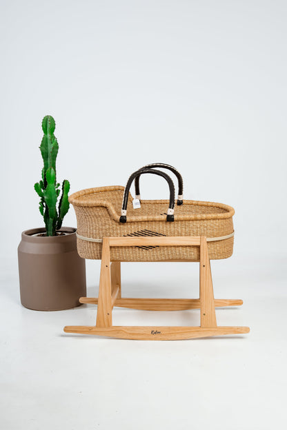 African Moses Basket with Mattress and Rut