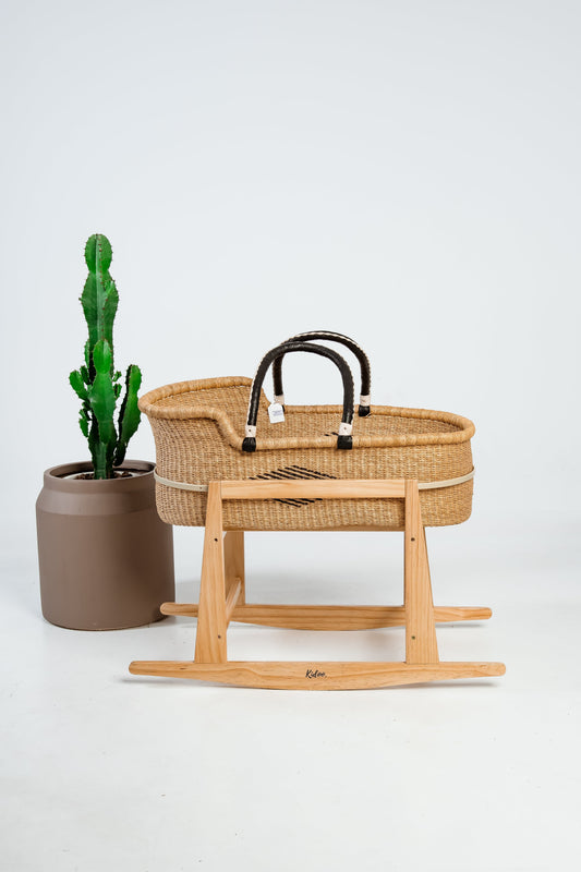 African Moses Basket with Mattress and Rocking Stand