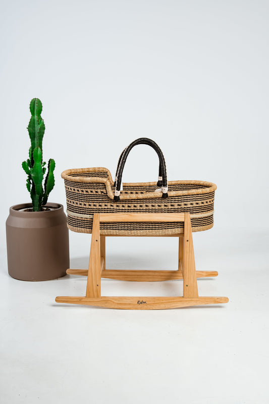 African Moses Basket with Mattress and Rocking Stand