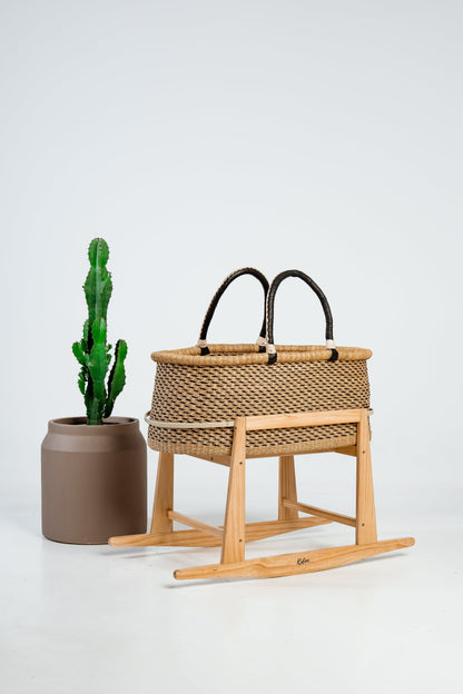 High African Moses Basket with Mattress and Rut