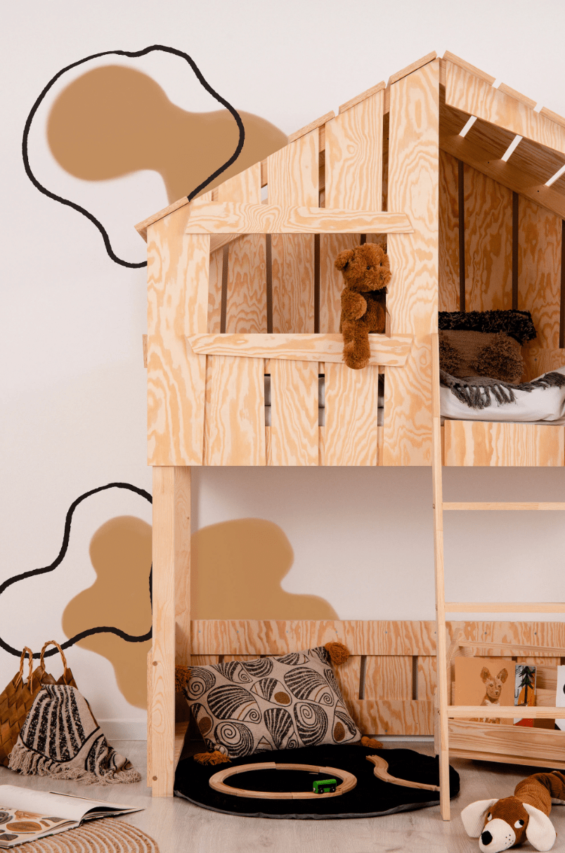 Etagenbett aus Holz Dino House
