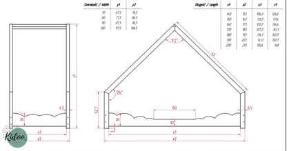 Drewniane Łóżko Dziecięce Domek - kidoocrafts