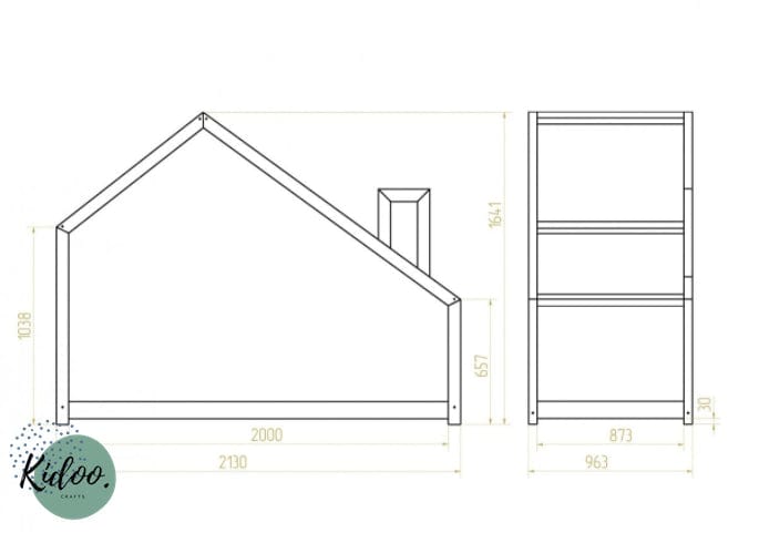 Drewniane Łóżko Dziecięce Domek - kidoocrafts