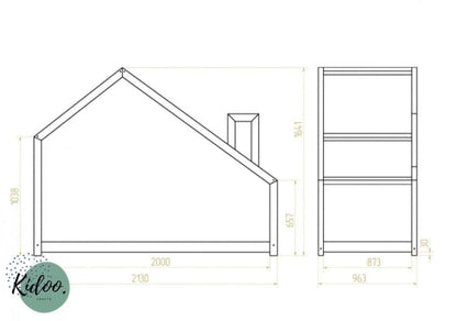 Drewniane Łóżko Dziecięce Domek - kidoocrafts