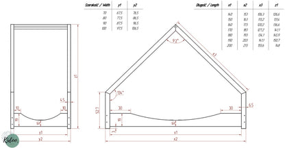 Drewniane Łóżko Dziecięce Domek - kidoocrafts