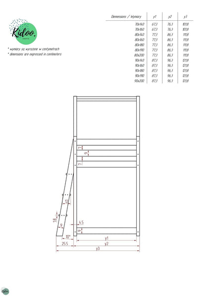 Drewniane Łóżko Piętrowe Domek - kidoocrafts