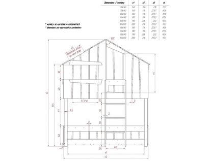 Drewniane Łóżko Piętrowe Tree House - kidoocrafts