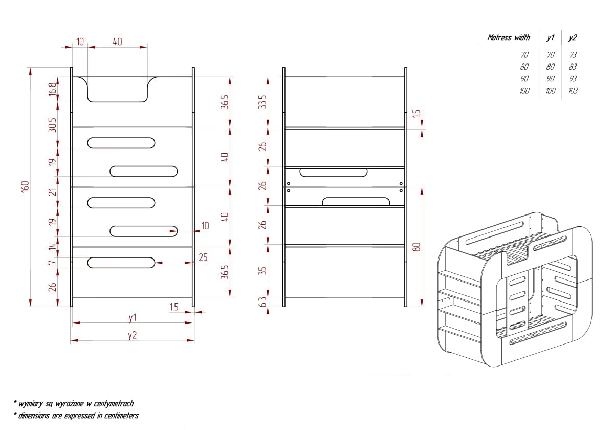 Łóżko Piętrowe Cube Shelf - kidoocrafts