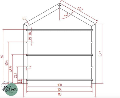 Regał Dziecięcy Domek - kidoocrafts